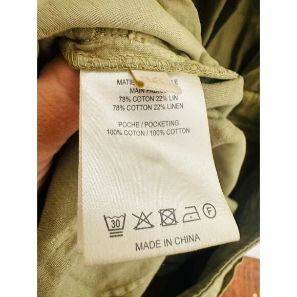 VANESSA BRUNO Khaki Cotton Blend Mock Neck Open Back Atalante Romper size 36 - Picture 4 of 13